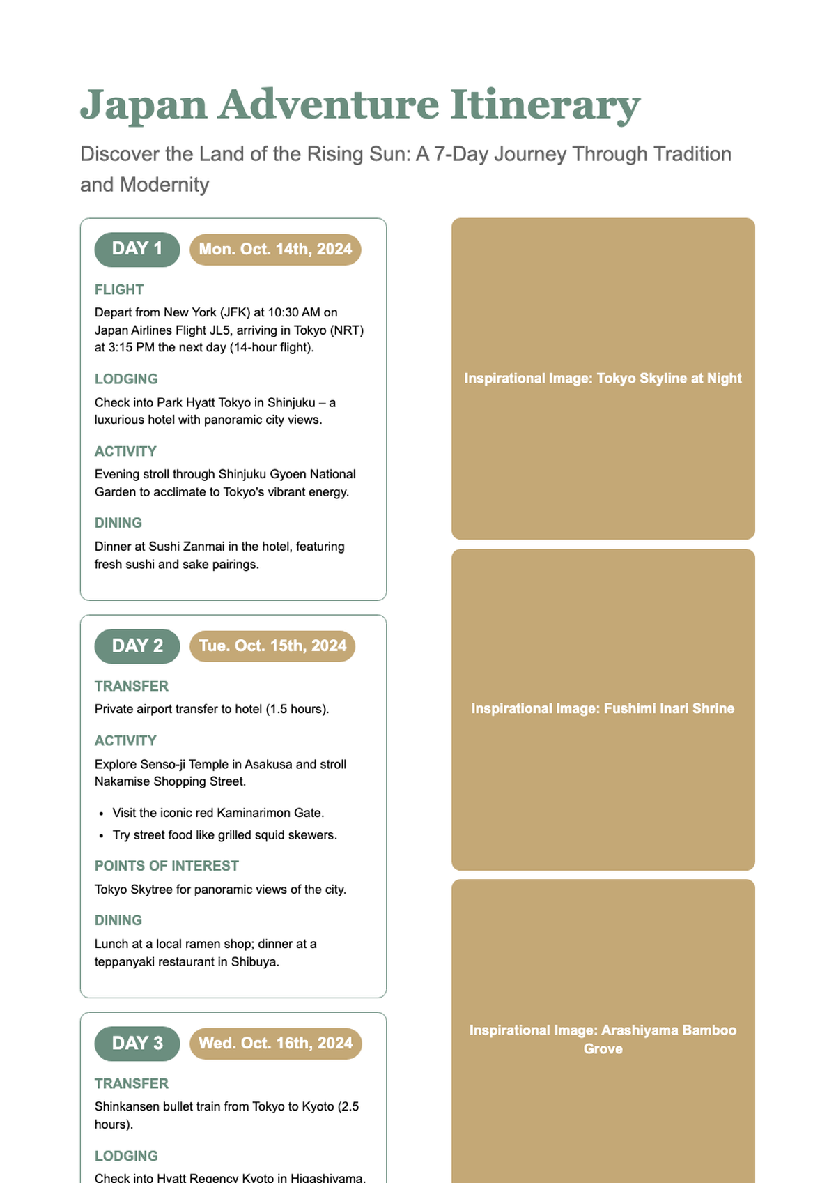 Travel itinerary template with daily schedule and scenic header_variant_2